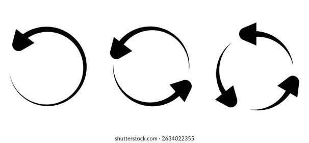 set of circle arrow, circular arrow icon and round arrow icon.