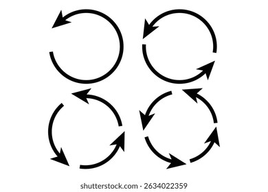 conjunto de seta circular, ícone de seta circular e ícone de seta redonda.