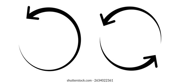 set of circle arrow, circular arrow icon and round arrow icon.