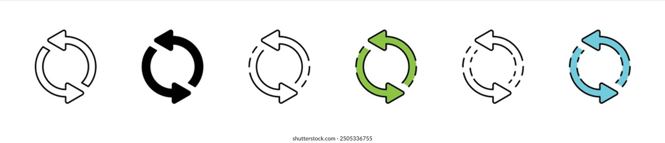 set of circle arrow icon. rotation arrow, refresh, reload, load, circular arrow icon. vector illustration