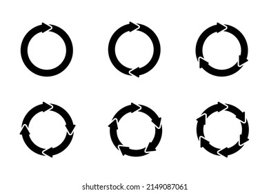 Conjunto de icono de flecha de círculo. símbolo de flecha de recarga . Icono de repetición. símbolo de rotación . Ilustración del vector