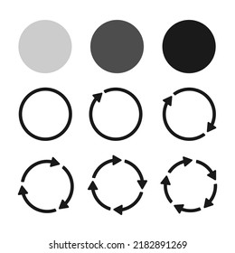 Set of Circle arrow vector icons. Refresh and reload arrow icon. Recycling icon. Vector illustration