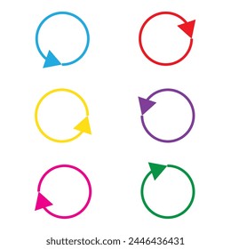 Set of circle arrow vector icons. Recycling icon. Circular vector arrows. Refresh and reload arrow icon. Arrows flat sign. Repeat cycle symbol. loop arrow arrow.