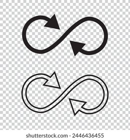 Set of circle arrow vector icons. Recycling icon. Circular vector arrows. Refresh and reload arrow icon. Arrows flat sign. Repeat cycle symbol. loop arrow arrow.