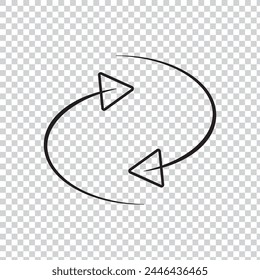 Set of circle arrow vector icons. Recycling icon. Circular vector arrows. Refresh and reload arrow icon. Arrows flat sign. Repeat cycle symbol. loop arrow arrow.