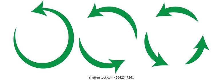 Conjunto de ícones de vetor de seta circular. Ícone Reciclagem. Setas vetoriais circulares. ícone Atualizar e recarregar seta. Ícone de seta de rotação é atualizado. Repita o símbolo de ciclo. Conjunto de ícones de vetor.