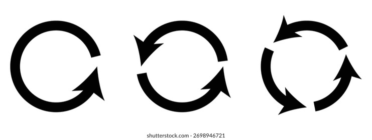 Conjunto de iconos de vector de flecha circular. eps 10