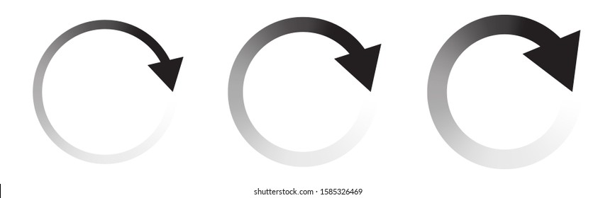 Set of circle arrows. Reload arros isolated. Black refresh vector arrow. Circle arrow for infographic