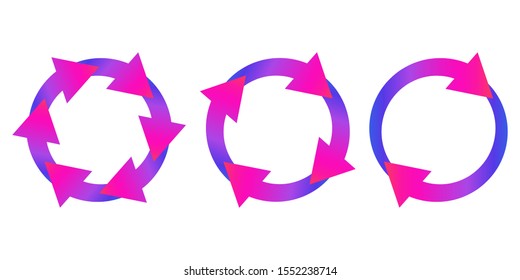 Set of circle arrows. Reload arrows isolated. Color refresh vector arrows. Circle arrows for infographic