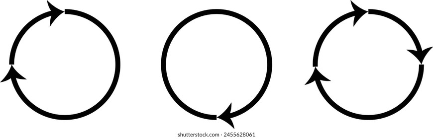 Set of circle arrows.  rotate arrow and spinning loading symbol. Circular rotation loading elements eps 10.       