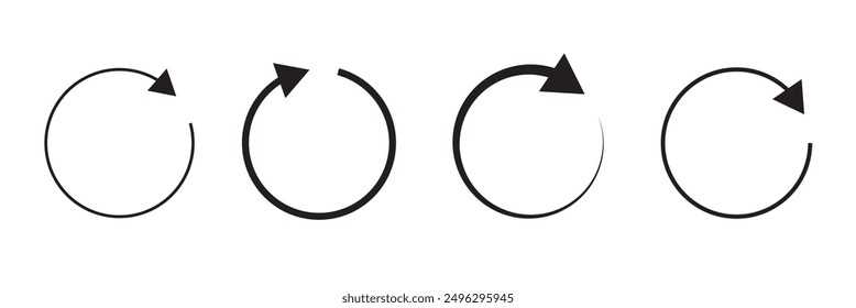 Set of circle arrows. Vector set of circle arrows isolated on transparent background
