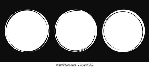 Set of circle backgrounds on dark background vector.