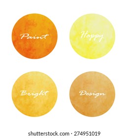 Set of circle banners. Vector illustration. brown orange yellow dark and light color.Vintage logo
