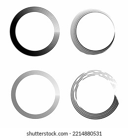 Conjunto de color negro del pincel circular