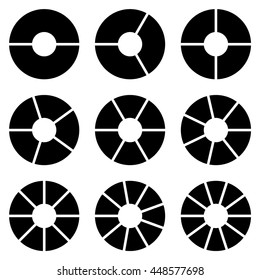 Set of circle chart isolated in white background. business chart and infographic elements