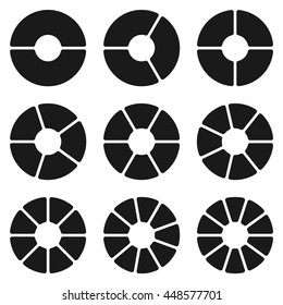 Set of circle chart isolated in white background. business chart and infographic elements