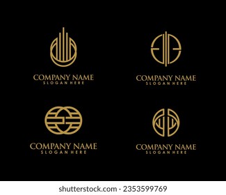 Set of circle concept for business logo icon vector design. Collection of Business logo design template
