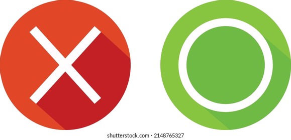Set of circle and cross marks vector