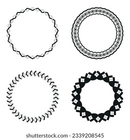 Conjunto de elementos de diseño gráfico decorativo y circular.