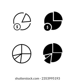 Conjunto de iconos de diagrama de círculo, adecuados para mejorar presentaciones, materiales educativos, infografías y elementos de diseño. Estos iconos de diagrama de vectores añaden claridad y atractivo visual a su creativo