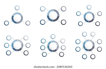 Set of circle diagram templates with puzzle pieces, business infographics, vector eps10 illustration