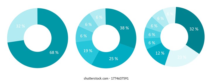 Set circle diagram vector illustration in flat design. Template for diagram, graph, presentation, infographic and chart. Business diagram with six options, parts, steps or processes.