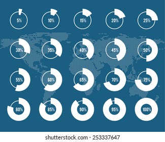 Set of circle diagrams for infographic