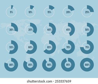 Set of circle diagrams for infographic