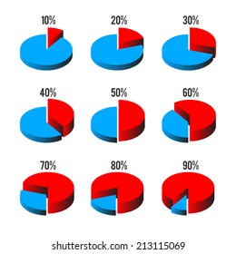 Set of circle diagrams for infographics