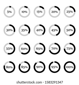 Set of circle diagrams vector illustration. EPS 10