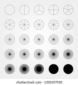 Set of Circle division shapes