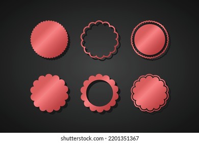 Set of circle flower in red color