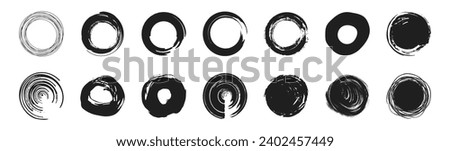 a set of Circle Form. Big collection of round Logos. Fancy abstract element circle frame logo bundle