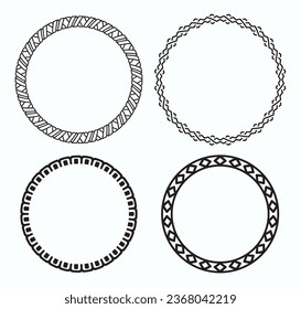 Marco circular, decoración étnica adornada. Ideal para carteles, insignias, etc
