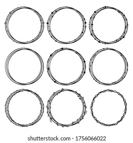 Set of circle frames. Round fames set.