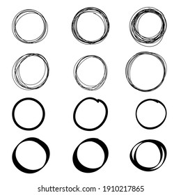 Set Circle Hand Drawn Vector Illustration EPS 10