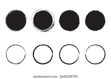 Set of circle label in grunge style. Design for banner, sticker, poster and element