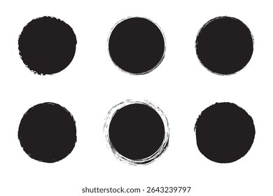 Set of circle label in grunge style. Design for banner, sticker, poster and element