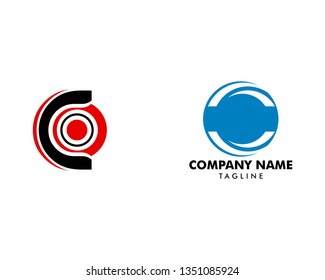 Set of Circle and letter C logo design