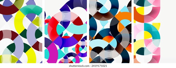 Set of circle lines poster backgrounds. Vector illustration For Wallpaper, Banner, Background, Card, Book Illustration, landing page