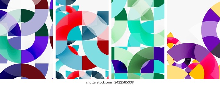 Set of circle lines poster backgrounds. Vector illustration For Wallpaper, Banner, Background, Card, Book Illustration, landing page