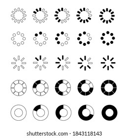 Set Of Circle Loading Icon Vector 