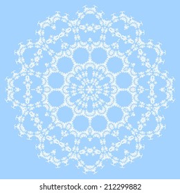 Set of circle ornament, abstract flowers 