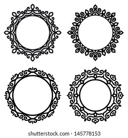 Set Of Circle Ornate Frames