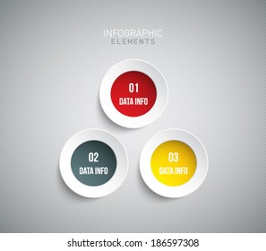Set of circle paper banners with striped background for business design, infographics, reports, number options, progress, step presentation, workflow layout or websites. Clean and modern style