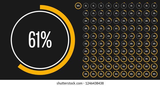 Set Circle Percentage Diagrams 0 100 Stock Vector (Royalty Free) 1022230540