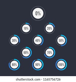 Set of circle percentage diagrams for infographics design elements Set of circle percentage diagrams for infographics design elements