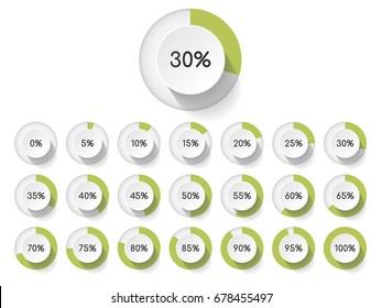 Set Of Circle Percentage Diagrams For Infographics Design Elements