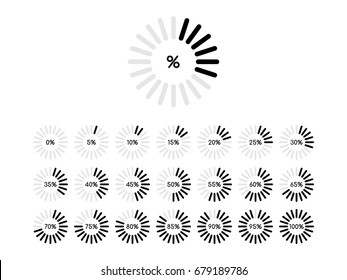 Set of circle percentage diagrams for infographics design elements