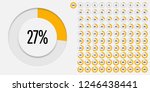 Set of circle percentage diagrams (meters) from 0 to 100 ready-to-use for web design, user interface (UI) or infographic - indicator with yellow